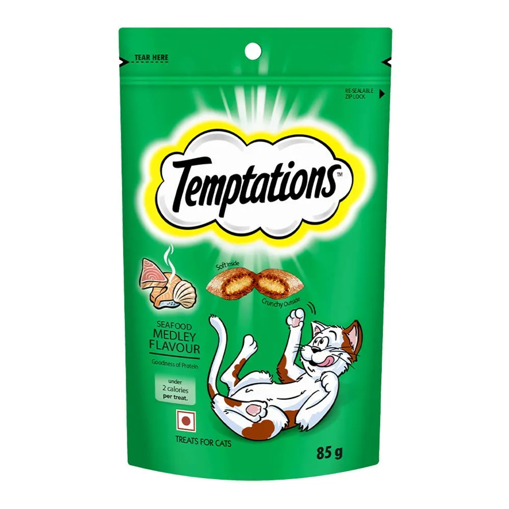 Temptations Seafood Medley Adult Cat Treats 85 G   Pack Of 6   All Ages pack of 6