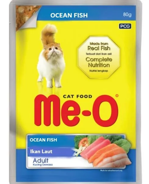MeO Ocean Fish   Pouch   pack of 12 Adult Cat pack of 12