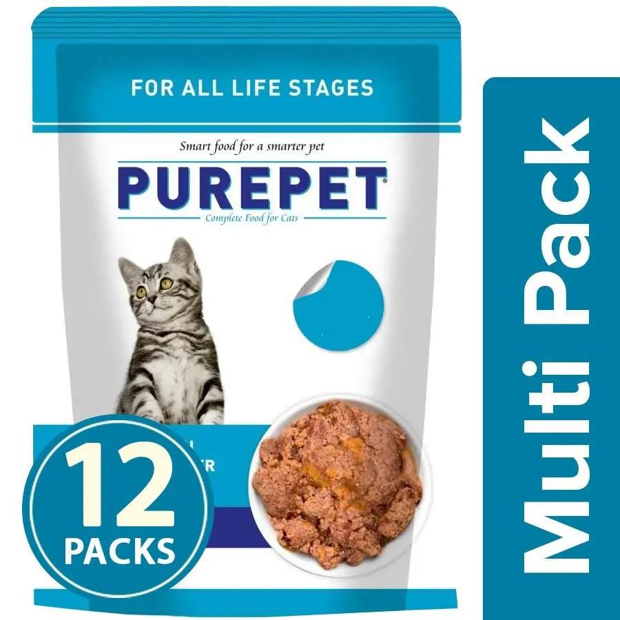 Purepet Chicken  and  Chicken Liver Gravy 70 G   Pack Of 12   Adult Cat Pack of 12