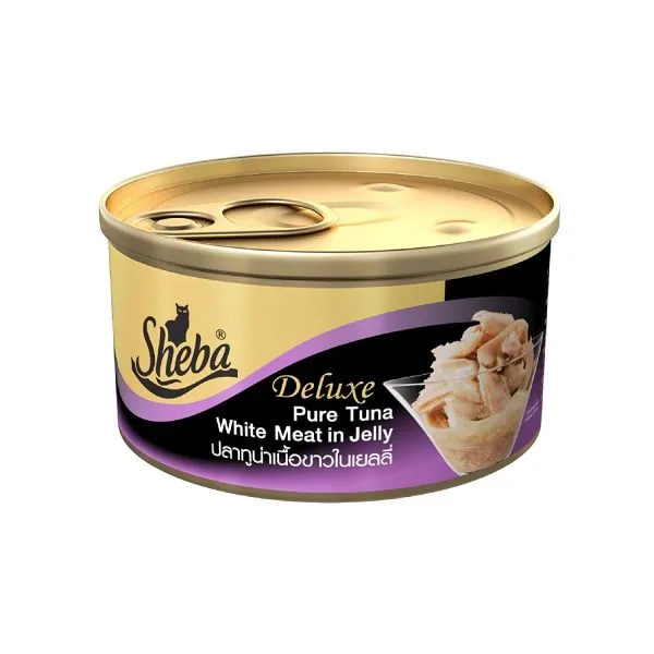 Sheba Pure Tuna White Meat in Jelly Tin Pack Of 12 Adult Cat Pack of 12