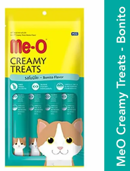 Meo Creamy Treats – Bonito Flavor pack of 12 All Ages Pack of 12