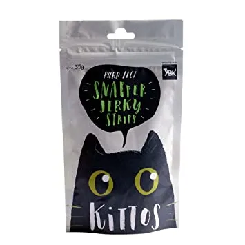 Kittos Snapper Jerky Strip Treat Cat  pack of 3 All Ages Pack of 3