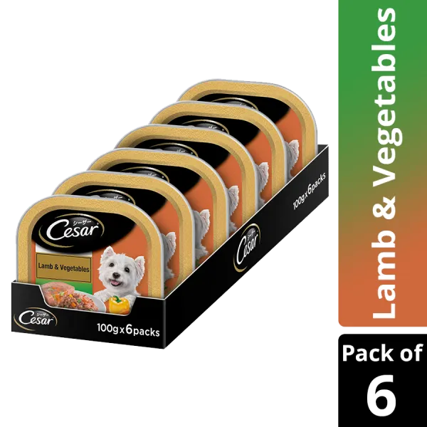 Cesar Lamb  and  Vegetables – Cup  Pouch  Pack of 16 Adult Dog
