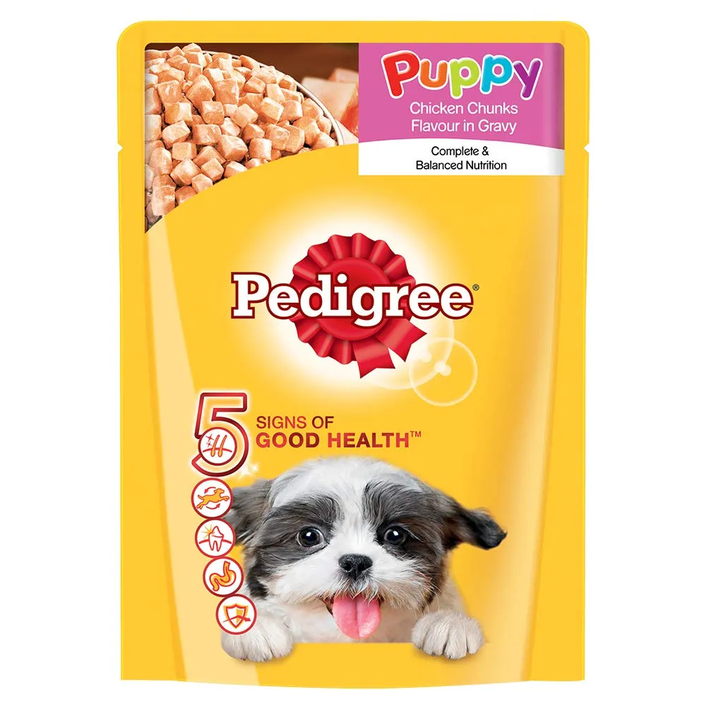 Pedigree Chicken Chunks In Gravy Pouch – Puppy  Pouch  Pack of 30 Puppy