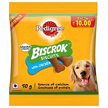 Pedigree Biscrok Biscuits With Milk  and  Chicken 50 G Pack Of 12 Adult Dog