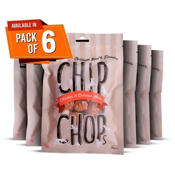 Chip Chop Chicken  and  Calcium Bone Pack Of 6 Adult Dog