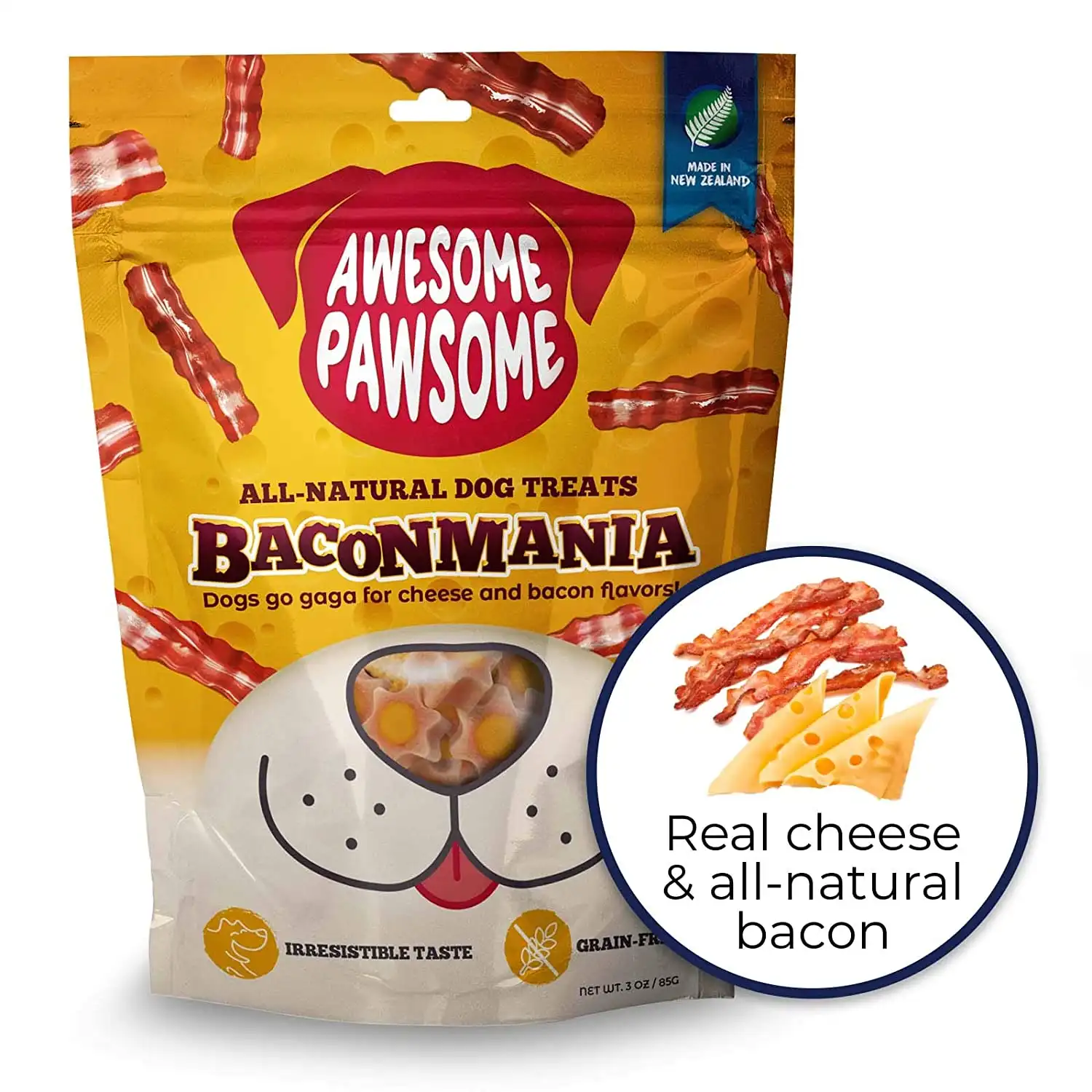 Awesome Pawsome All Natural Dog Treats – Baconmania Adult Dog 85g