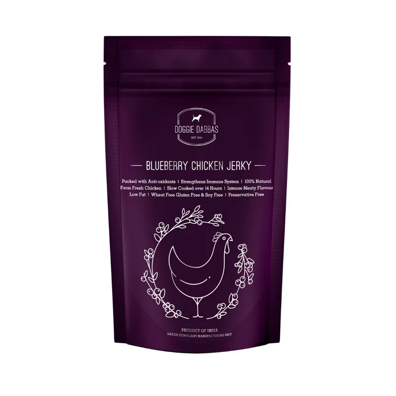 Doggie Dabbas Blueberry Chicken Jerky Adult Dog 85g