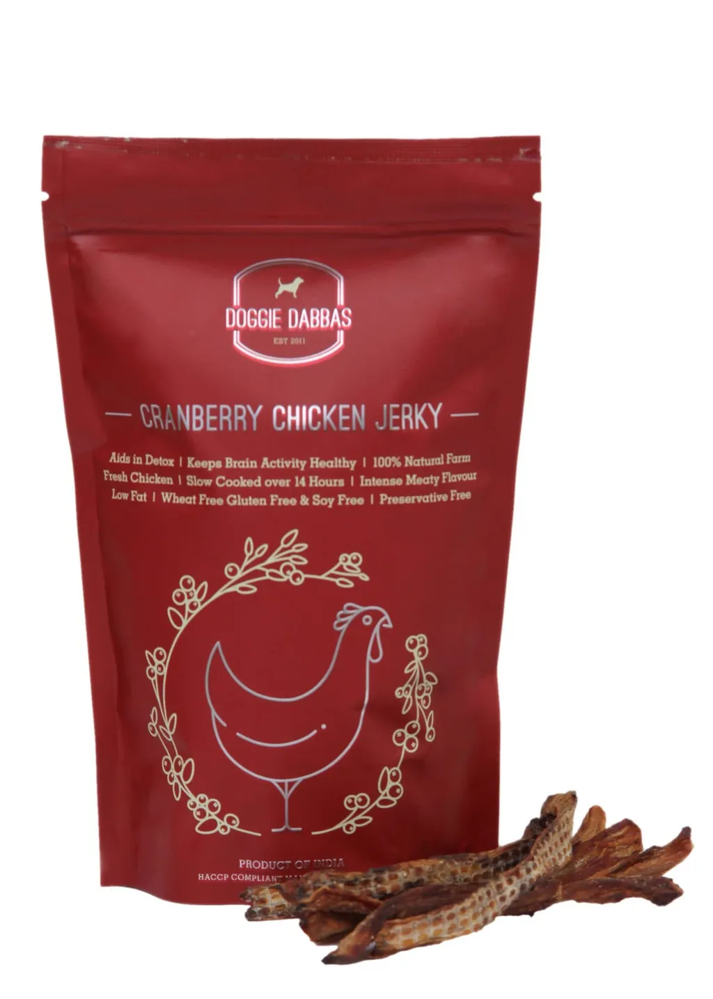 Doggie Dabbas Cranberry Chicken Jerky Adult Dog 85g