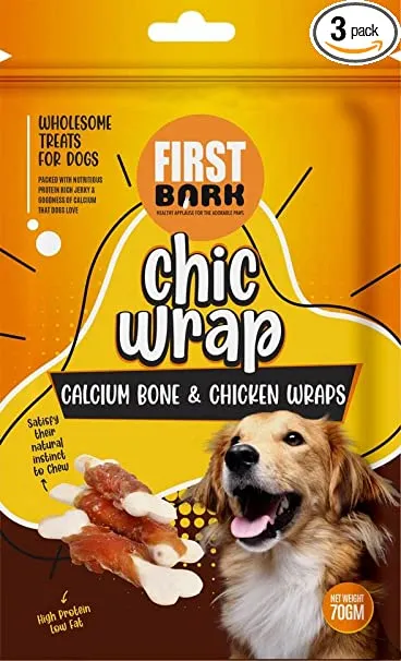 First Bark Chic Wrap Calcium Bone  and  Chicken Wraps Adult Dog 70g