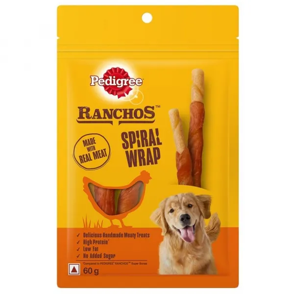 Pedigree Ranchos Spiral Wrap With Chicken Flavour For Dogs Adult Dog 60g