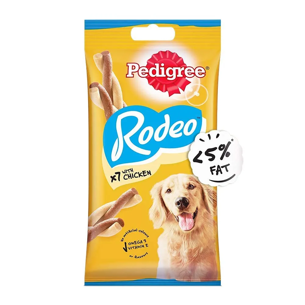 Pedigree Rodeo Duos With Chicken  and  Bacon Flavour 123 G  Pack Of 10  – Ecom Pack Adult Dog 1.23kg