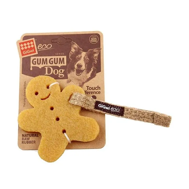 GiGwi Eco Gum Gum Dog Toy With Hemp Rope  and  Strap – Cookie All Ages