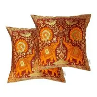 Shades Pink Parrot Elephant Cushion Cover – 40×40 cm – 2 Units