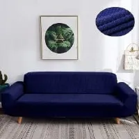 Cortina 3 Seater Jacquard Sofa Cover (185-230 cm) – Navy Blue