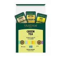 Vahdam Green Tea  – Assorted Sampler – 15 Tea-Bags