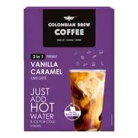 Colombian Brew Vanilla Caramel Coffee Premix – 10 Sachets