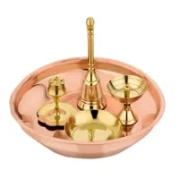 Copper Pooja Thali Set – 5 Pieces