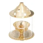 Brass Borosil Akhand Diya Medium- 1 Unit