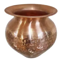 Copper Hammered Kalash – Size 3 – 1 Unit