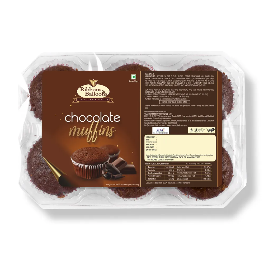 Ribbons and Balloons Chocolate Muffins – 135 gms