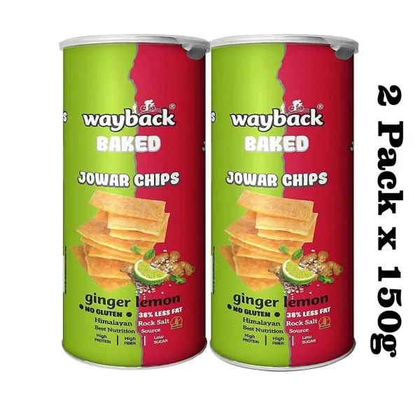 Wayback Baked Jowar Chips – Ginger Lemon – 150  gms