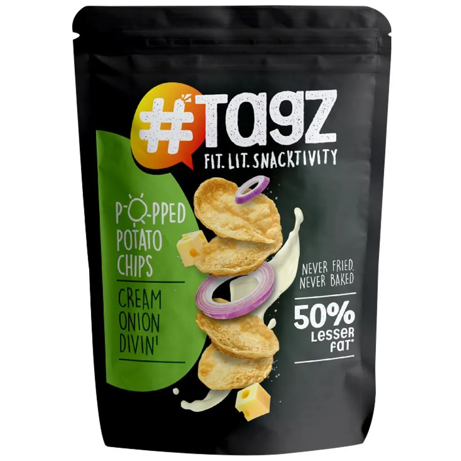 Tagz Popped Potato Cream Onion Divin Chips – 30 gms