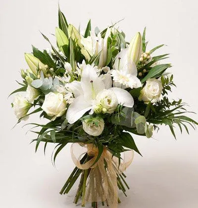 Pastel Pure White Lilies