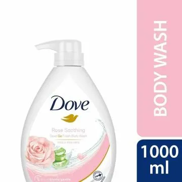 Dove Soothing Rose and Aloe Vera Body Gentle and Mild Body Cleanser for Nourished and Smooth Skin, 1L