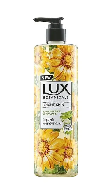 Lux Botanicals Body Wash, for Women, 100% Natural Extracts, Gmsives Bright Skin, Paraben Free, 450 ml