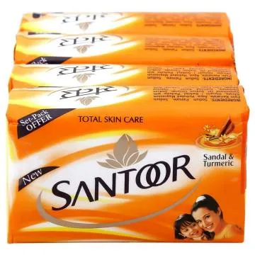 Santoor Sandal and Turmeric Soap 125 Gms (Pack of 4)