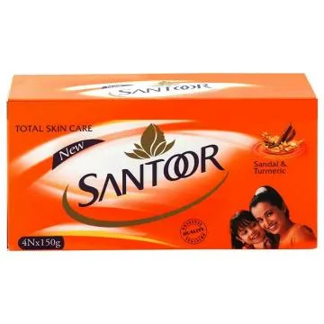 Santoor Sandal and Turmeric Soap 150 Gms (Pack of 4)