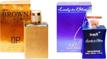 Aa Aromas Best Brown Do’r And Lady In Blue Eau De Parfum For Men And Women 75 Ml Each Pack Of 2