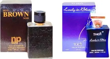 Aa Aromas Best Brown Noir And Lady In Blue Eau De Parfum For Men And Women 75 Ml Each Pack Of 2