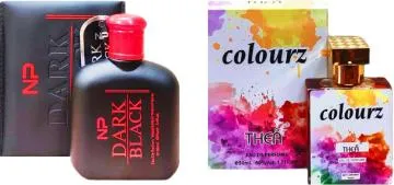 Aa Aromas Dark Black And Colourz Eau De Parfum For Men And Women 75 Ml Each Pack Of 2