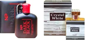 Aa Aromas Dark Black And Crystal White Eau De Parfum For Men And Women 75 Ml Each Pack Of 2