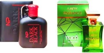 Aa Aromas Dark Black And Lady Romance Eau De Parfum For Men And Women 75 Ml Each Pack Of 2