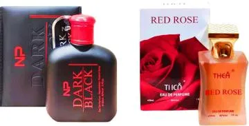 Aa Aromas Dark Black And Red Rose Eau De Parfum For Men And Women 75 Ml Each Pack Of 2