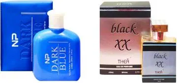 Aa Aromas Dark Blue And Black Xx Eau De Parfum For Men And Women 75 Ml Each Pack Of 2