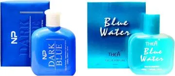 Aa Aromas Dark Blue And Blue Water Eau De Parfum For Men And Women 75 Ml Each Pack Of 2