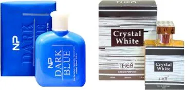 Aa Aromas Dark Blue And Crystal White Eau De Parfum For Men And Women 75 Ml Each Pack Of 2