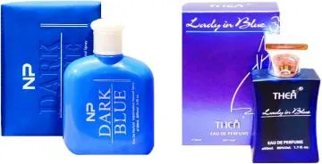 Aa Aromas Dark Blue And Lady In Blue Eau De Parfum For Men And Women 75 Ml Each Pack Of 2