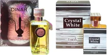 Aa Aromas Dinar And Crystal White Eau De Parfum For Men And Women 75 Ml Each Pack Of 2