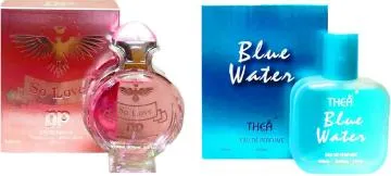 Aa Aromas So Love And Blue Water Eau De Parfum For Men And Women 75 Ml Each Pack Of 2