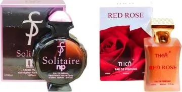 Aa Aromas Solitaire And Red Rose Eau De Parfum For Men And Women 75 Ml Each Pack Of 2