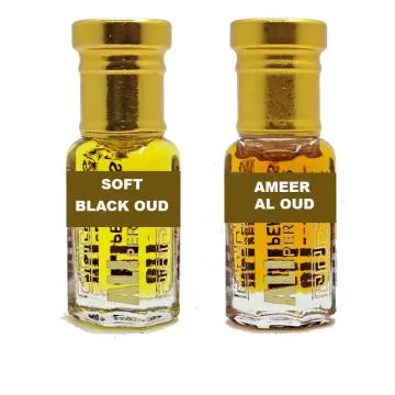 Ali Perfumes Arabian Attar Combo Pack 1Soft Black Oud 6ML 2Ameer Al Oud 6ML  Long Lasting Oud