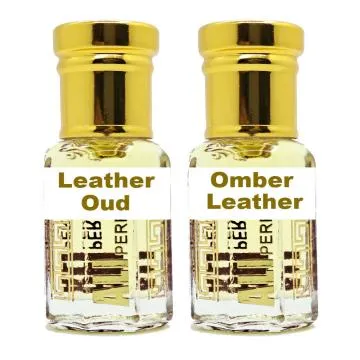 Ali Perfumes French Attar Combo 1 Omber Leather 6ML 2Leather oud 6ML Woody Fragrance