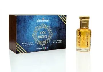 Almeem 1001 Night Woody Spicy Sandalwood Agarwood Floral Attar for Men and Women 12 ml