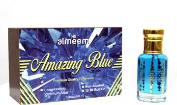 Almeem Amazing Blue Floral Attar for Men and Women 12 ml