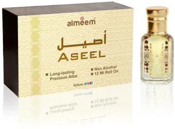 Almeem Aseel Amber Woody Floral Attar for Men and Women 12 ml